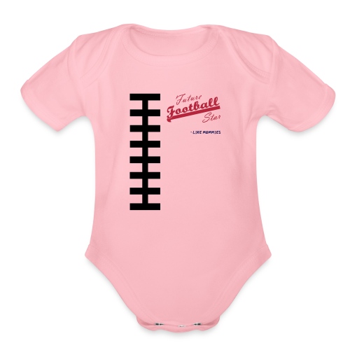 Football Laces for Baby 1 - Organic Short Sleeve Baby Bodysuit