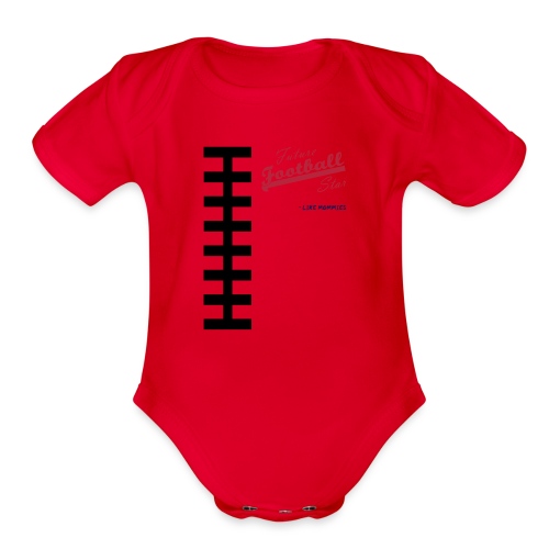 Football Laces for Baby 1 - Organic Short Sleeve Baby Bodysuit