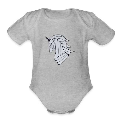 Unicorn Trojan horse - Organic Short Sleeve Baby Bodysuit