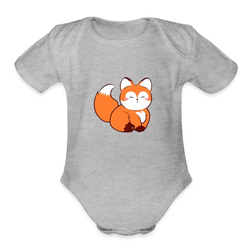 fat baby fox - Organic Short Sleeve Baby Bodysuit
