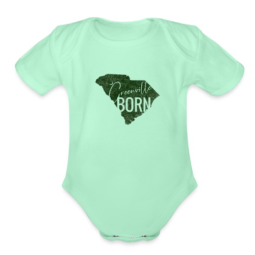 Greenville Born_Green - Organic Short Sleeve Baby Bodysuit