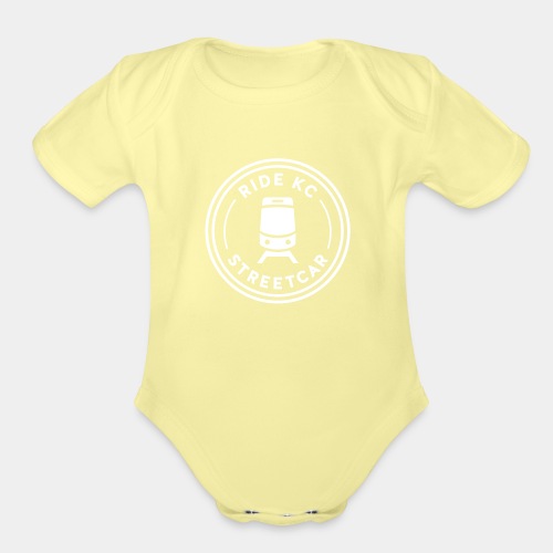 KC Streetcar Stamp White - Organic Short Sleeve Baby Bodysuit