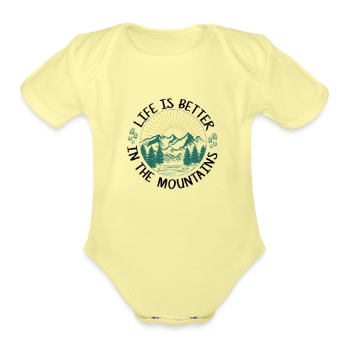 HikingLife is better in the mountains! - Organic Short Sleeve Baby Bodysuit