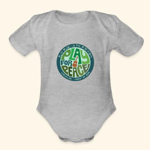 PLAY FOR PEACE GREEN - Organic Short Sleeve Baby Bodysuit