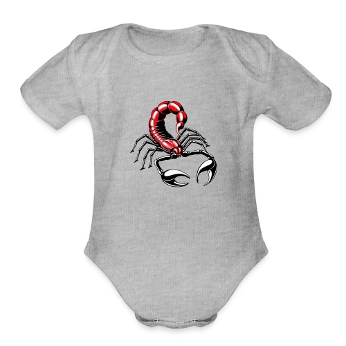 scorpion - red - Organic Short Sleeve Baby Bodysuit