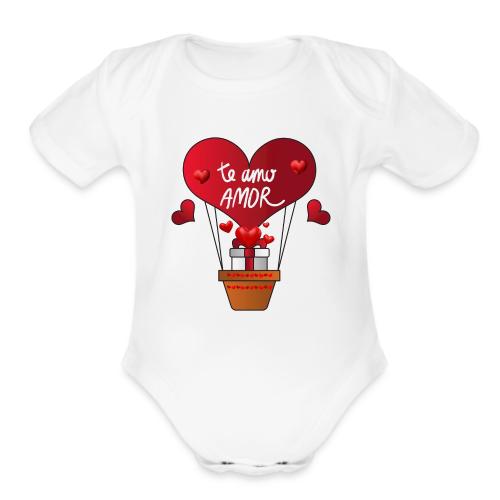 Fashion Valentine's Day Hearts, Gifts February 14 - Organic Short Sleeve Baby Bodysuit