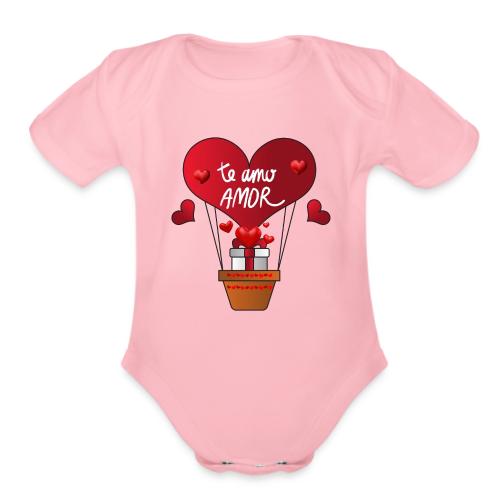 Fashion Valentine's Day Hearts, Gifts February 14 - Organic Short Sleeve Baby Bodysuit