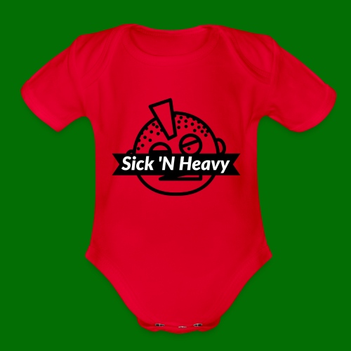 Sick 'N Heavy Logo 2 - Organic Short Sleeve Baby Bodysuit