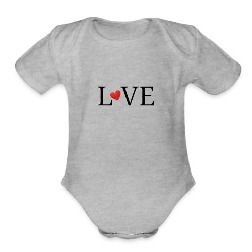 Love - Organic Short Sleeve Baby Bodysuit