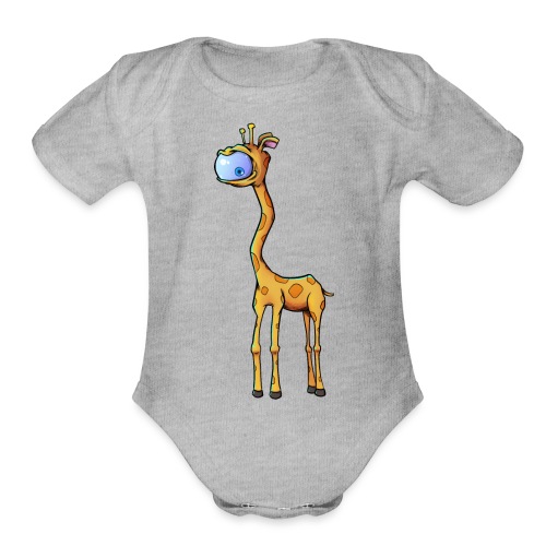 Cyclops giraffe - Organic Short Sleeve Baby Bodysuit