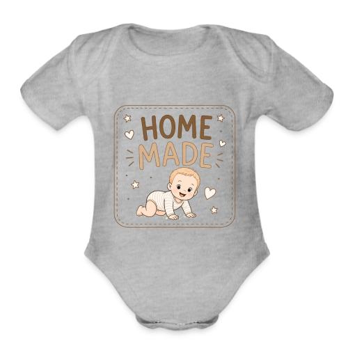 Home Made - Boy-W - Organic Short Sleeve Baby Bodysuit