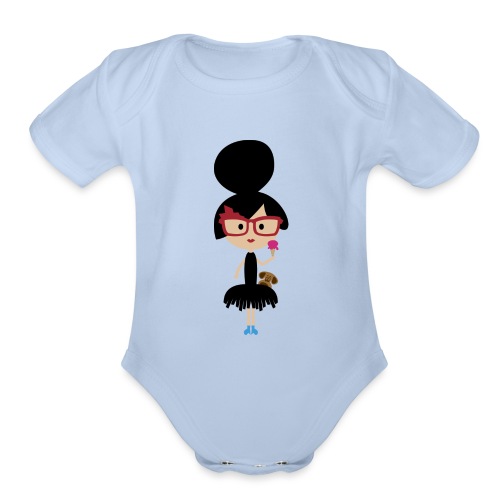 A Girl And Her Ice Cream Cone - Organic Short Sleeve Baby Bodysuit