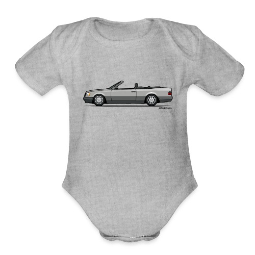 MB E-Class A124 W124 Cabrio Silver - Organic Short Sleeve Baby Bodysuit