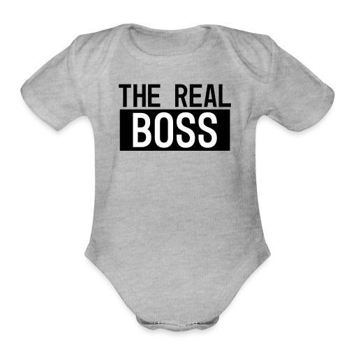The REAL Boss kids clothing design - Organic Short Sleeve Baby Bodysuit