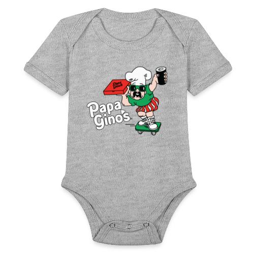 Skateboarding Papa Gino - Organic Short Sleeve Baby Bodysuit