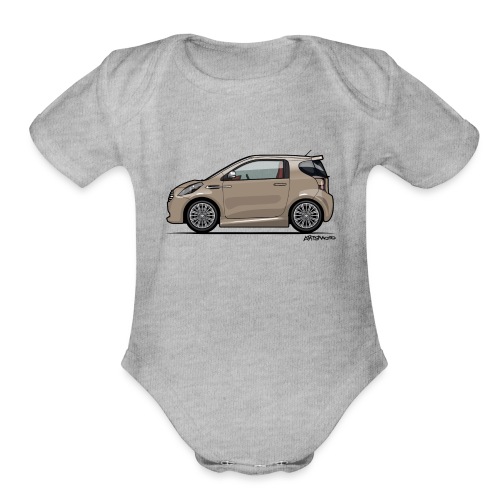 AM Cygnet Blonde Metallic Micro Car - Organic Short Sleeve Baby Bodysuit