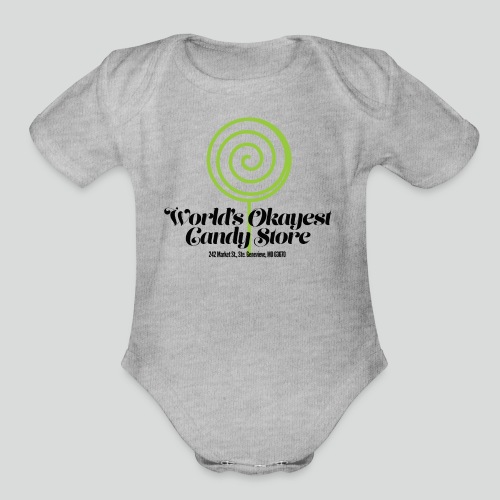 World's Okayest Candy Store: Green - Organic Short Sleeve Baby Bodysuit