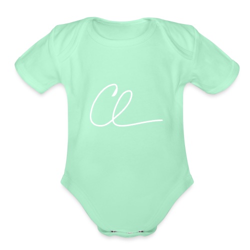CL Signature (White) - Organic Short Sleeve Baby Bodysuit