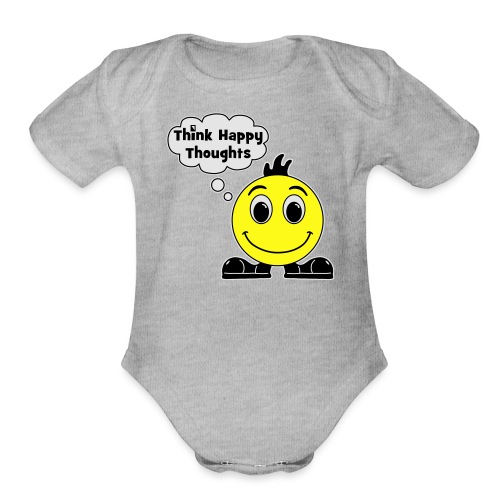 Think Happy Thoughts - Organic Short Sleeve Baby Bodysuit