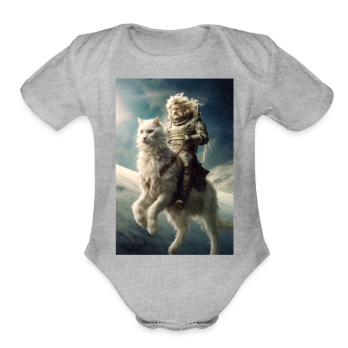 Cat Rider of the Apocalypse - Organic Short Sleeve Baby Bodysuit