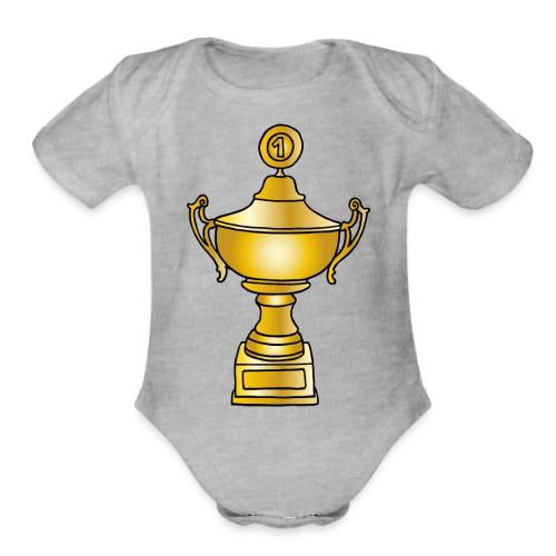 Cup, trophy, award, winner - Organic Short Sleeve Baby Bodysuit