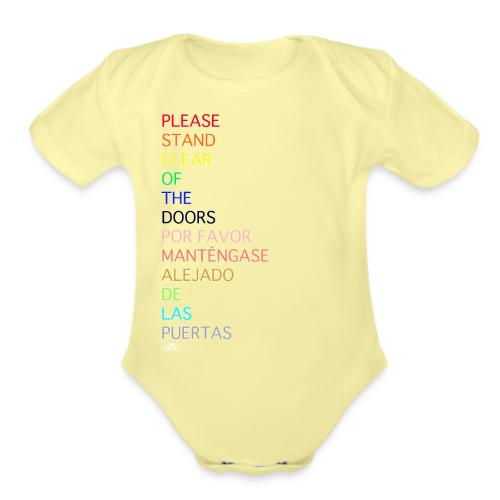 Please Stand Clear (Monorail) - Organic Short Sleeve Baby Bodysuit