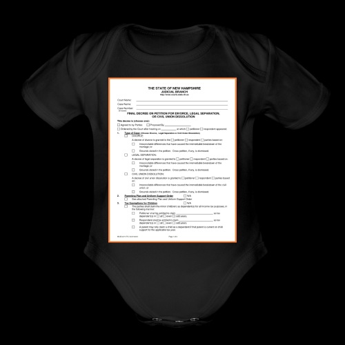 divorce papers - Organic Short Sleeve Baby Bodysuit