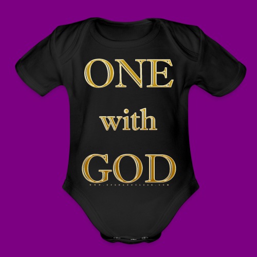 One with God - A Course in Miracles - Down - Organic Short Sleeve Baby Bodysuit