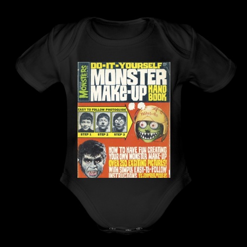 Famous Monsters Make Up Hand Book Ad - Organic Short Sleeve Baby Bodysuit