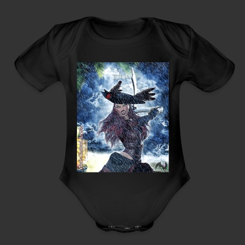 Undead Angel Vampire Pirate Captain Jacquotte F003 - Organic Short Sleeve Baby Bodysuit