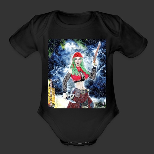Undead Angel Vampire Pirate Jada F002 - Organic Short Sleeve Baby Bodysuit