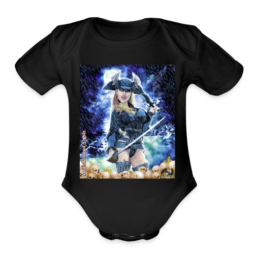 Undead Angel Vampire Pirate Rusila F006-NS - Organic Short Sleeve Baby Bodysuit