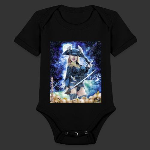 Undead Angel Vampire Pirate Rusila F006-NS - Organic Short Sleeve Baby Bodysuit