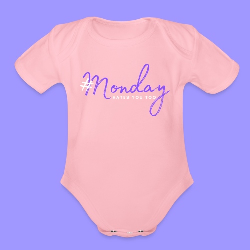 #Monday dark - Organic Short Sleeve Baby Bodysuit