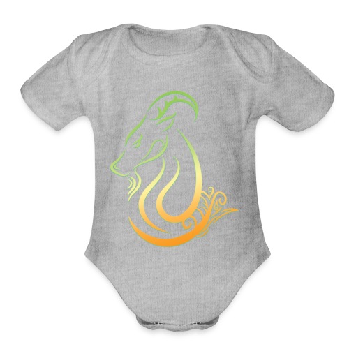 Capricorn Zodiac Sea Goat Astrology Logo - Organic Short Sleeve Baby Bodysuit