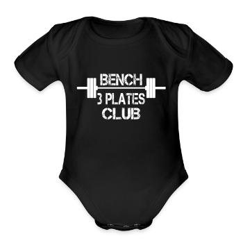 Bench 3 Plates Club - Organic Short Sleeve Baby Bodysuit - black - Front
