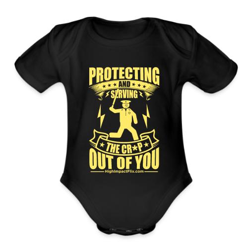 Protect Serve COP YELLOW - Organic Short Sleeve Baby Bodysuit
