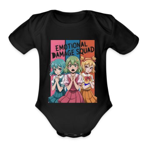 Emotional Damage Squad – Funny Anime Schoolgirl - Organic Short Sleeve Baby Bodysuit
