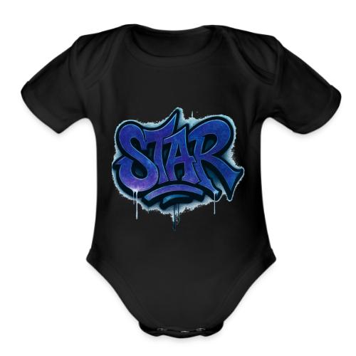 Cosmic STAR Graffiti Tag Tee - Organic Short Sleeve Baby Bodysuit