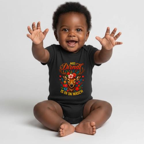 Mei Dirndl is in da Wäsch - Organic Short Sleeve Baby Bodysuit