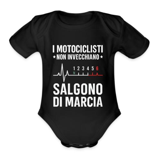 Motorcyclists Never Age Heartbeat Design - Organic Short Sleeve Baby Bodysuit