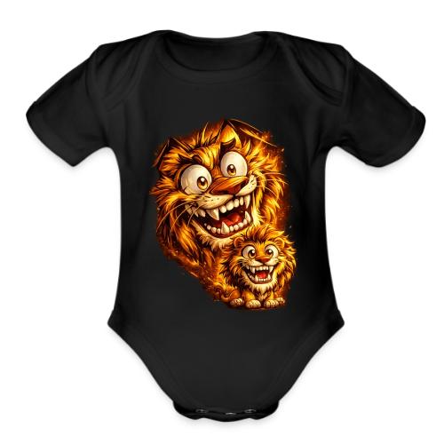 Crazy Double Lion Streetwear - Organic Short Sleeve Baby Bodysuit