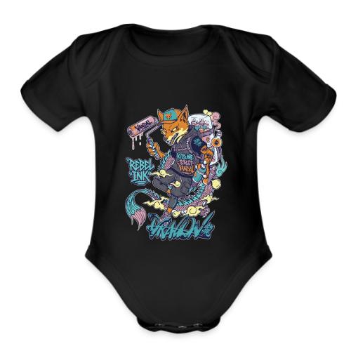 Kitsune Street Rebel - Organic Short Sleeve Baby Bodysuit