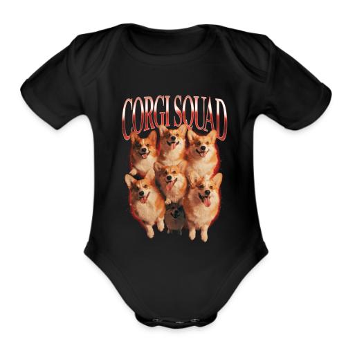 Corgi Squad Funny Dog Lover Vintage Shirt - Organic Short Sleeve Baby Bodysuit