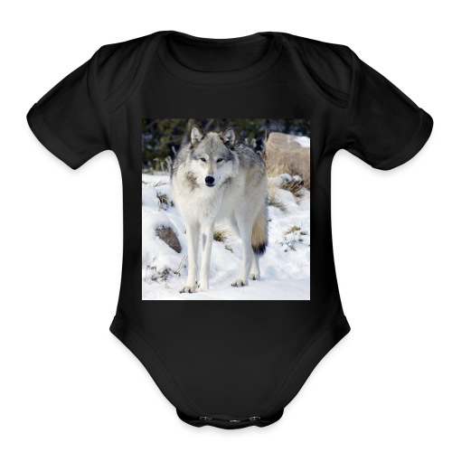 Canis lupus occidentalis - Organic Short Sleeve Baby Bodysuit
