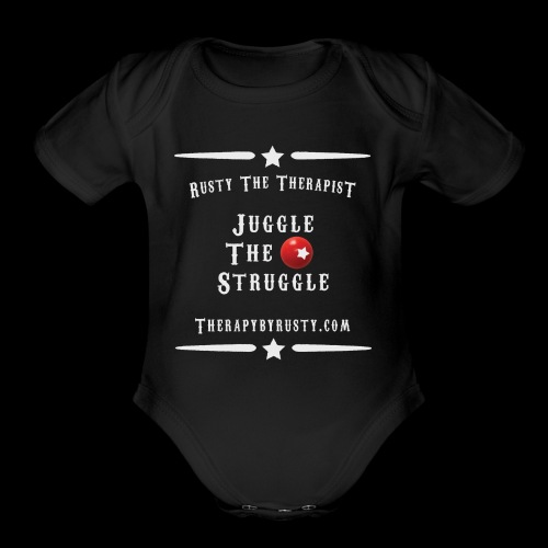 Juggle The Struggle Grey Type - Organic Short Sleeve Baby Bodysuit
