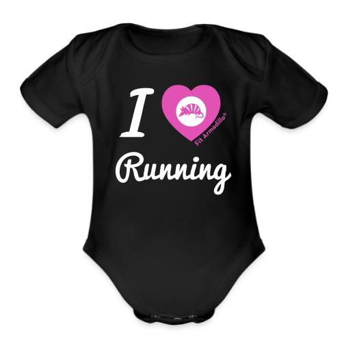 I love running - Organic Short Sleeve Baby Bodysuit