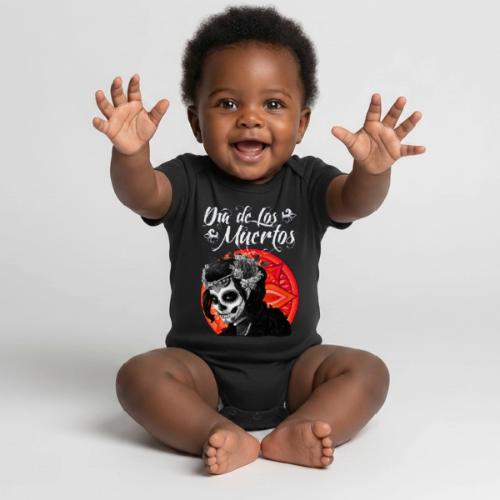 Dia de Los Muertos 01 - Organic Short Sleeve Baby Bodysuit
