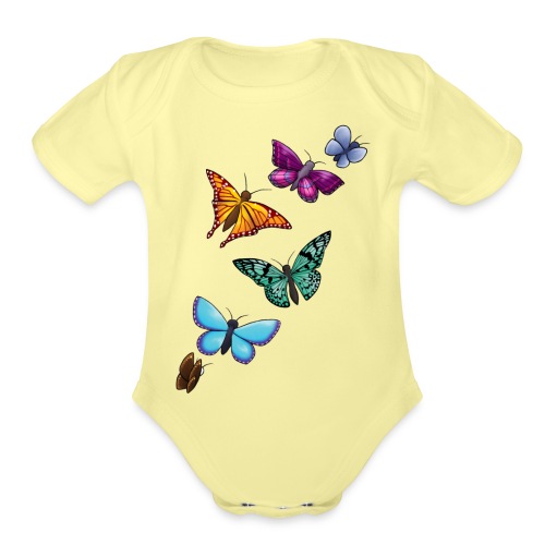butterfly tattoo designs - Organic Short Sleeve Baby Bodysuit