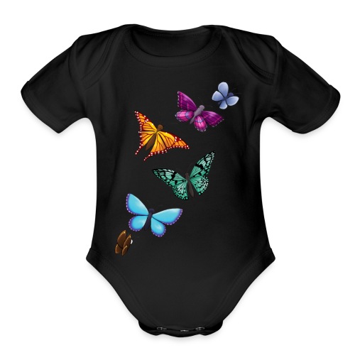 butterfly tattoo designs - Organic Short Sleeve Baby Bodysuit